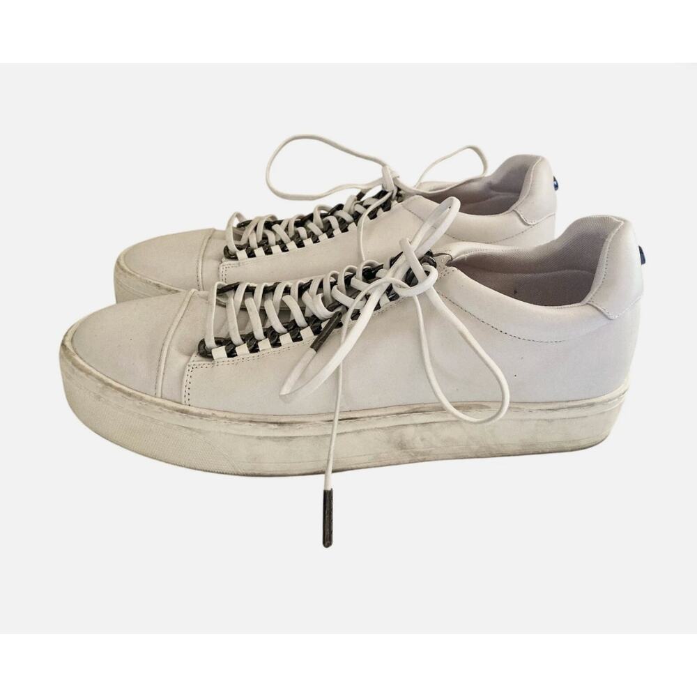 Carvela Women's Shoes Sneakers Size 41 / 10 White Logo Unique Metal Hooks